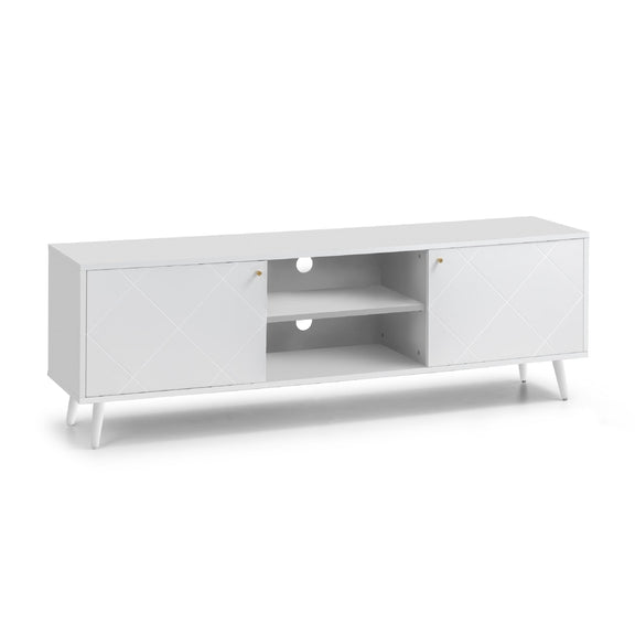 White TV stand with a clean background