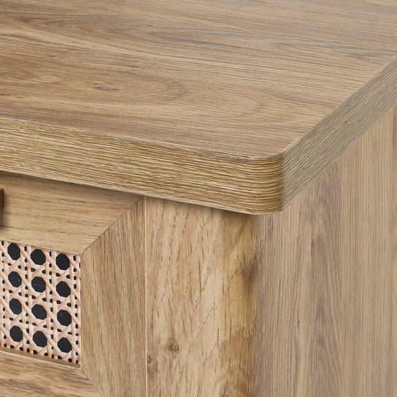 Close-up of a wooden surface with a geometric pattern