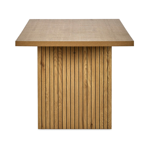 Wooden table with a textured surface on a white background