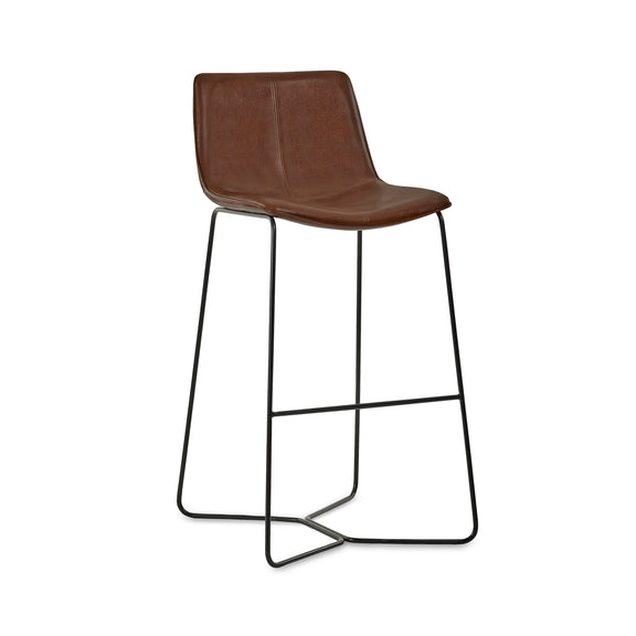 Red bar stool on a white background with 'ROSSO' text below.