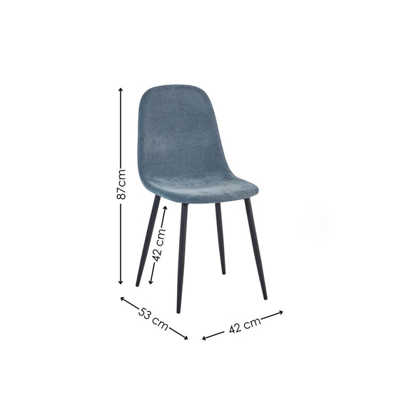 Gray chair with dimensions marked on a white background