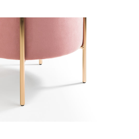 Pink chair with gold legs on a white background