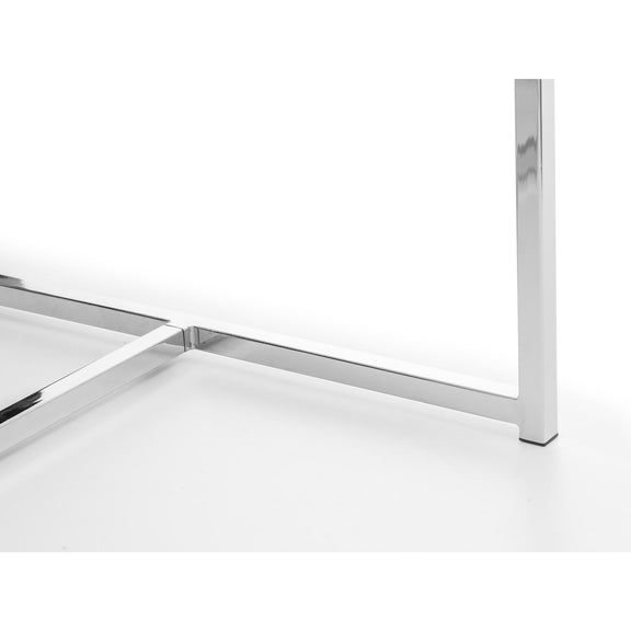 Close-up of a modern table leg with a white background