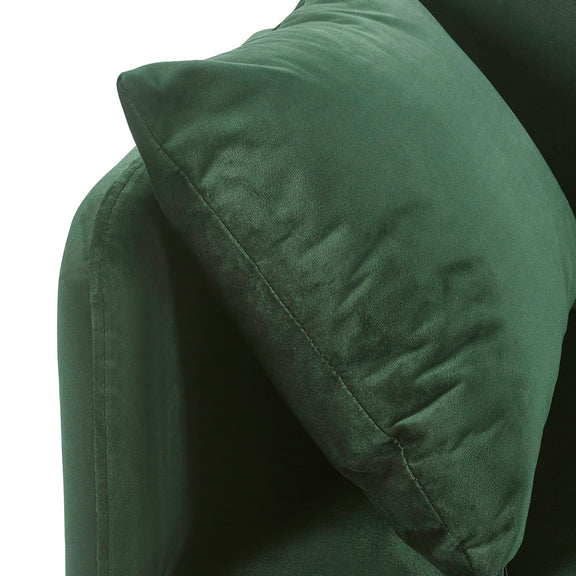 Close-up of a green pillow with a plain background