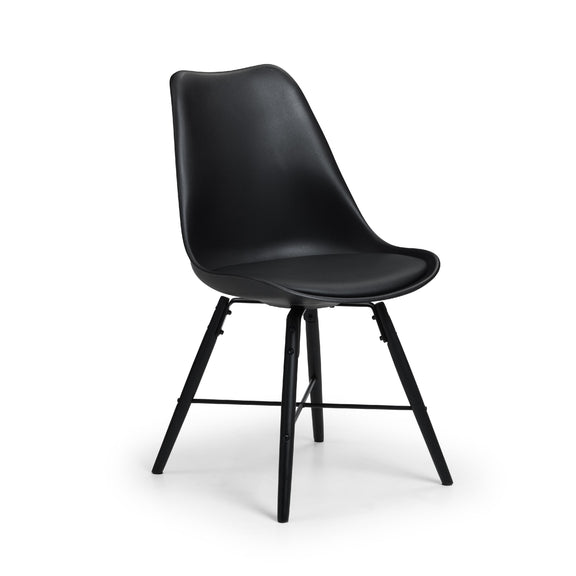 Black chair with black legs on a white background