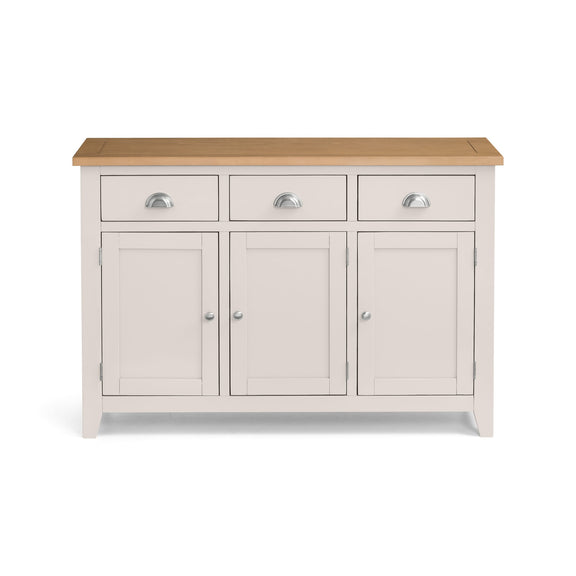 Cabinet with wooden top and white base on a white background