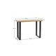 Table with dimensions labeled on a white background