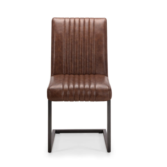 Brown leather chair on a white background