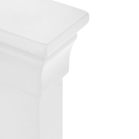 White rectangular container with a lid on a white background