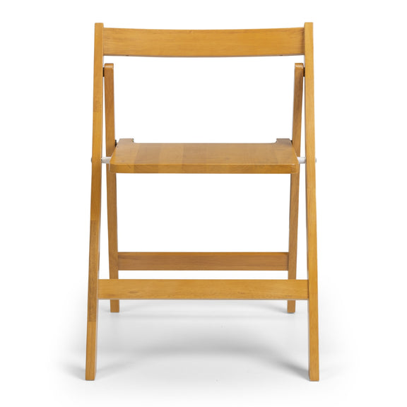 Wooden folding chair on a white background