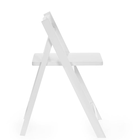 White folding chair on a white background