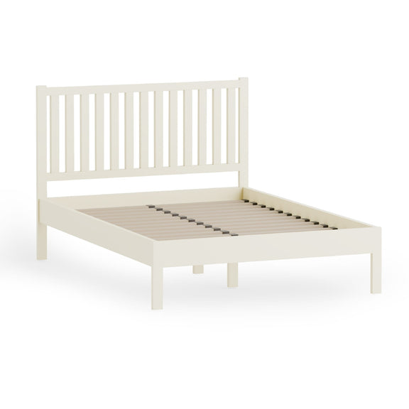 White wooden bed frame on a white background
