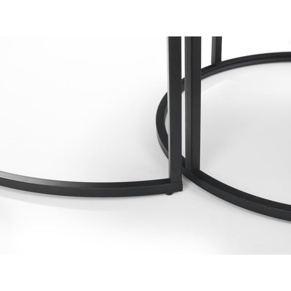 Close-up of a black metal frame on a white background