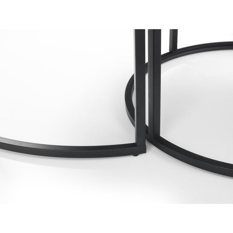 Close-up of a black metal frame on a white background