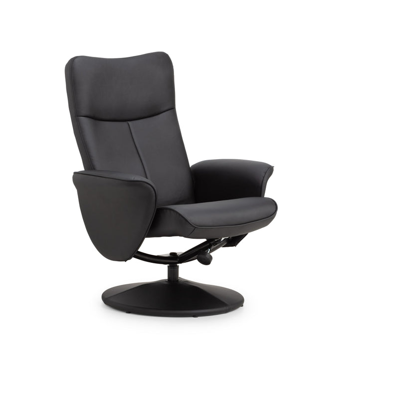 Black recliner chair on a white background