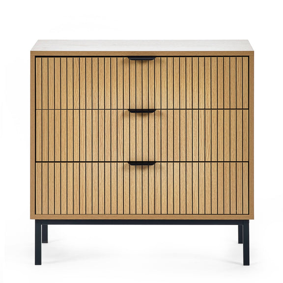 Wooden cabinet with two drawers on a white background