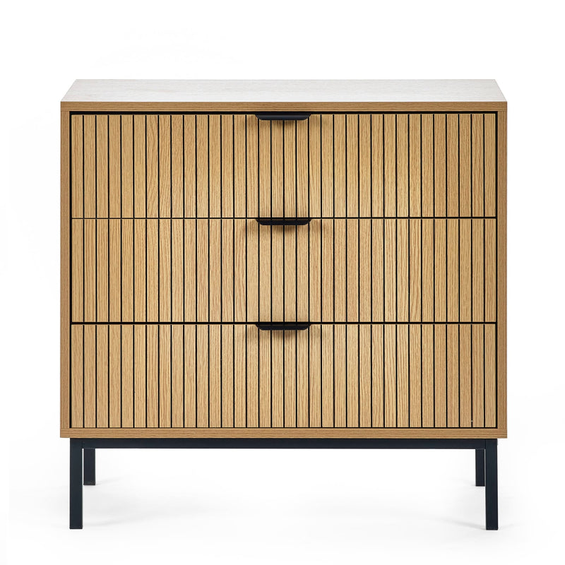 Wooden cabinet with two drawers on a white background
