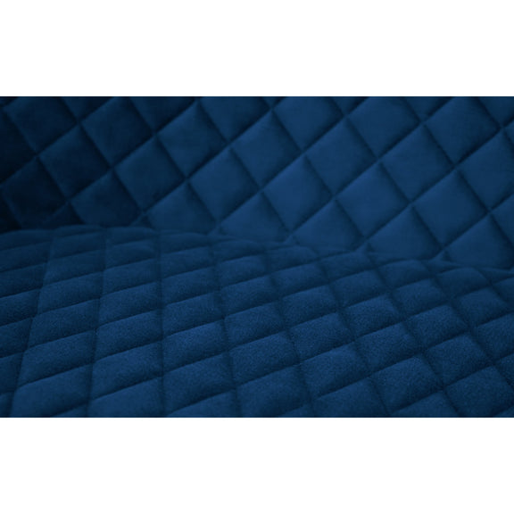 Close-up of a blue quilted fabric texture
