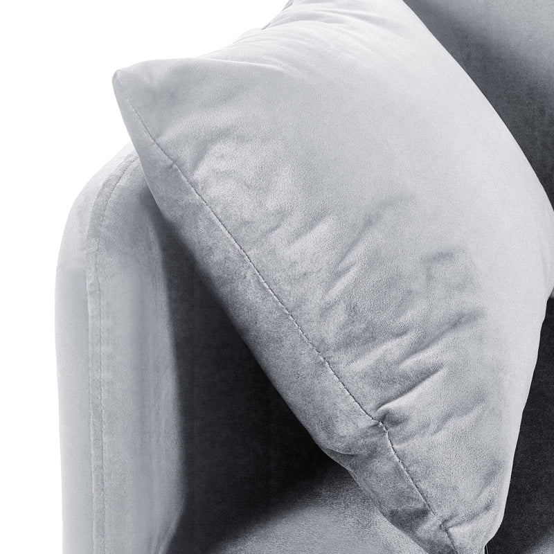 Gray cushion on a chair with a white background